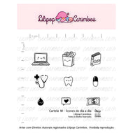 Kit Carimbos M Ícones do Dia a Dia para Artesanato e Scrapbook Planner - Lilipop