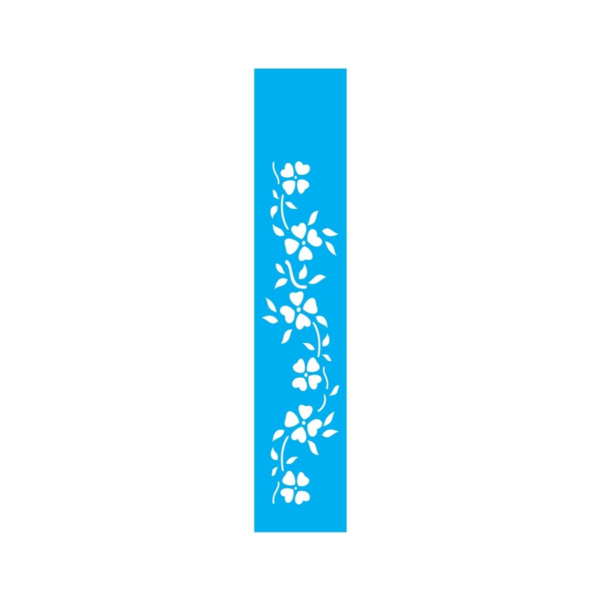 Stencil Opa 06x30cm - Ramo Flor Coração - 0800