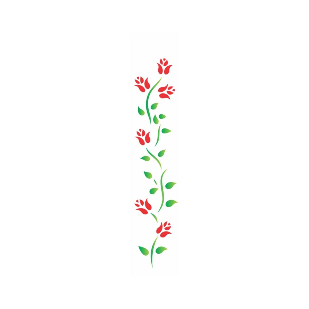 Stencil Opa 06x30cm - Ramo Rosas - 0801