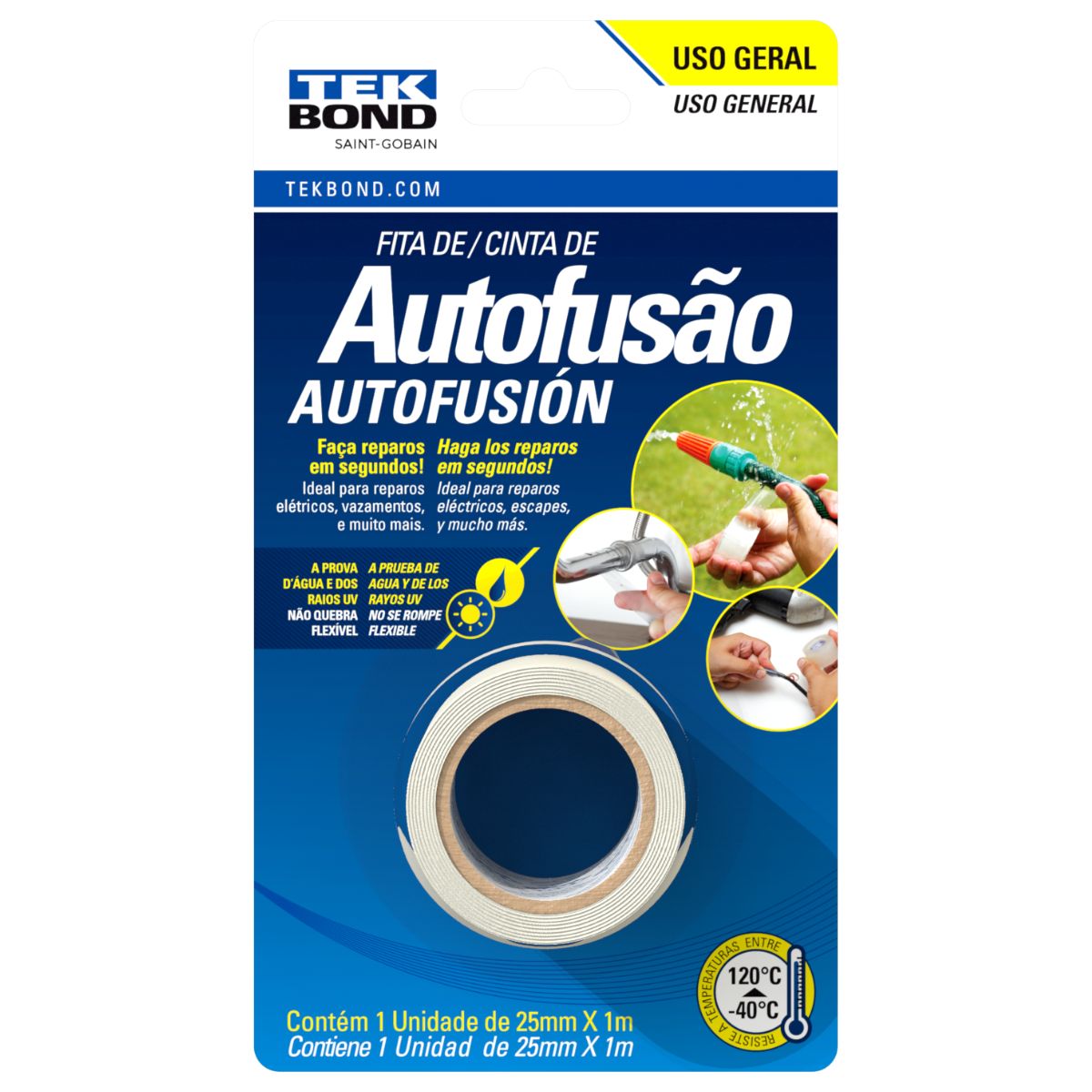 Fita de Autofusao Tekbond 25mmx01mt Interno/externo - Branco