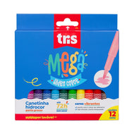 Canetinha Mega Hidrocolor com 12 Cores - Tris