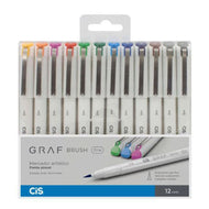 Estojo de Marcador Artistico Graf Brush Fine com 12 Cores - Cis