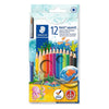 Estojo de Lápis de Cor Staedtler Aquarelável Noris 12 Cores com Pincel