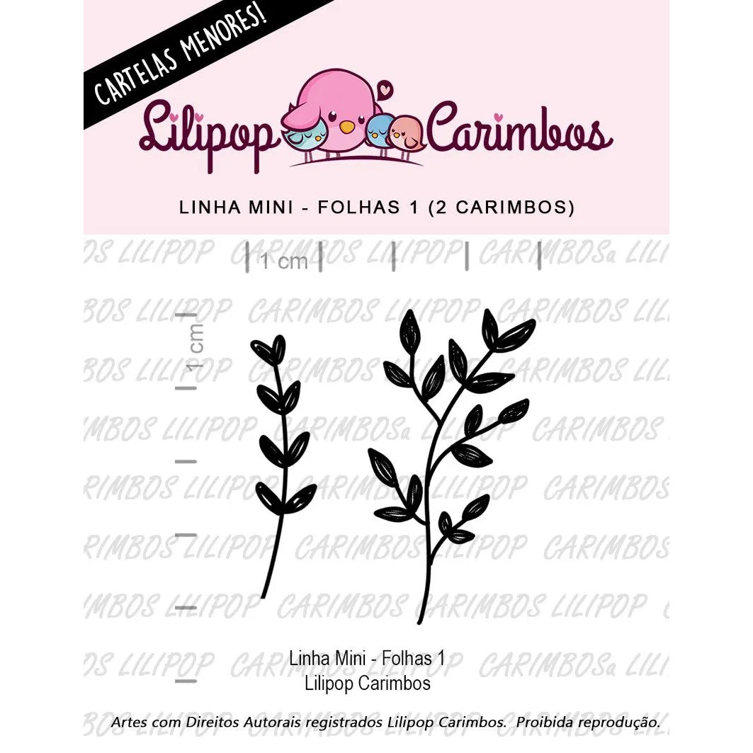 Cartela de Carimbos Folhas 1 em Fotopolímero para Artesanato e Scrapbook - Lilipop