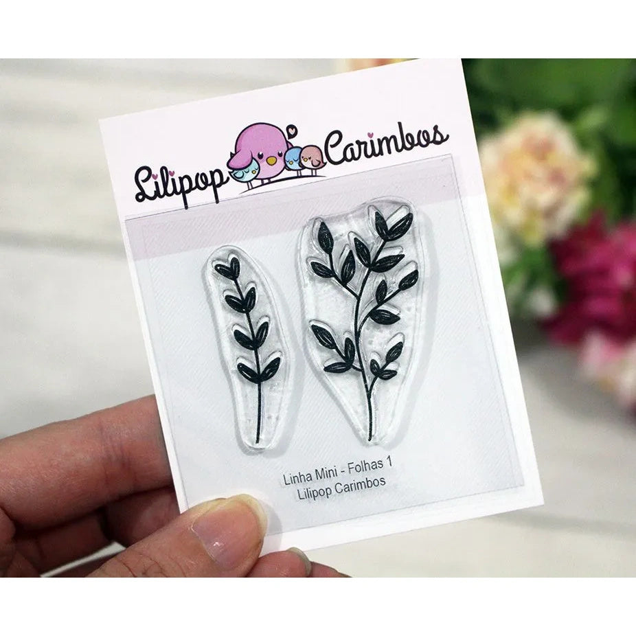 Cartela de Carimbos Folhas 1 em Fotopolímero para Artesanato e Scrapbook - Lilipop