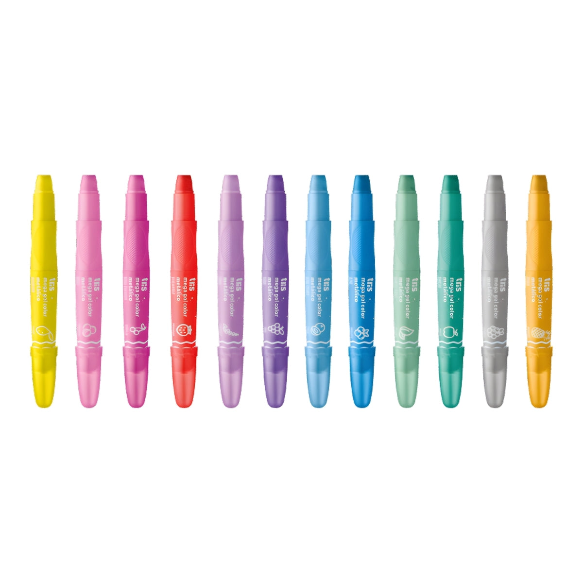 Giz Retrátil Mega Gel com 12 Cores - Tris