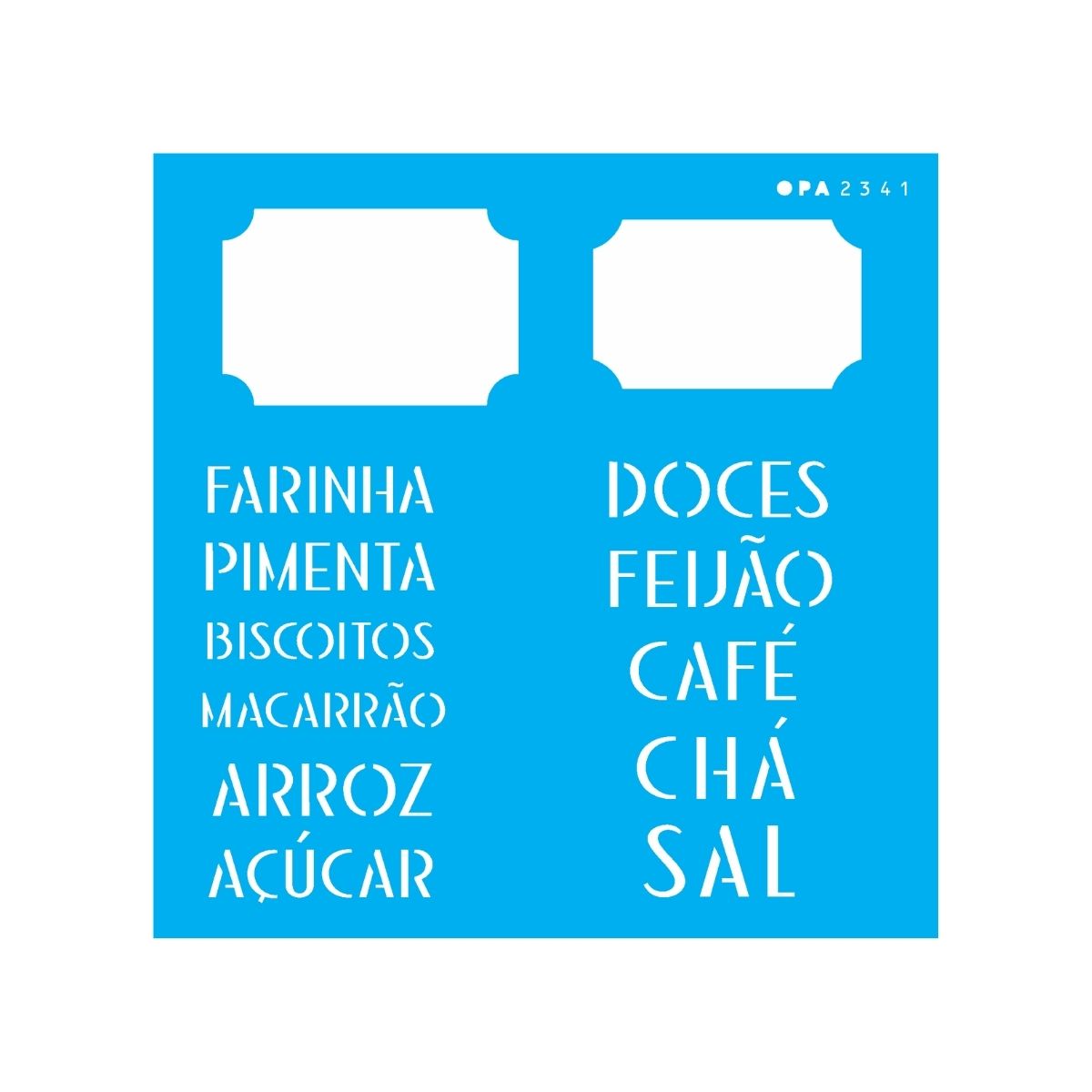 Stencil para Pintura Opa 14x14cm - 2341 Tag Alimentos