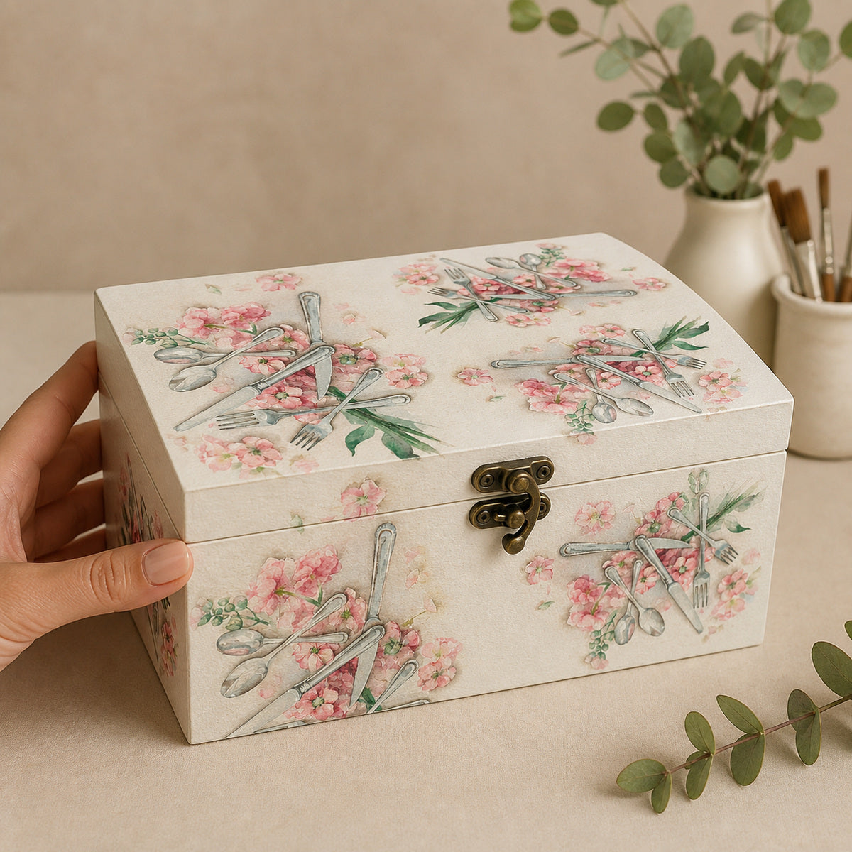 Papel de Seda Opapel Talheres 30x45cm para Decoupage e Artesanato 2399 - Opa