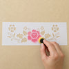 Stencil Pequeno Flores Ix 7x17cm para Pintura Decorativa e Artesanato Stp-0079 - Litoarte