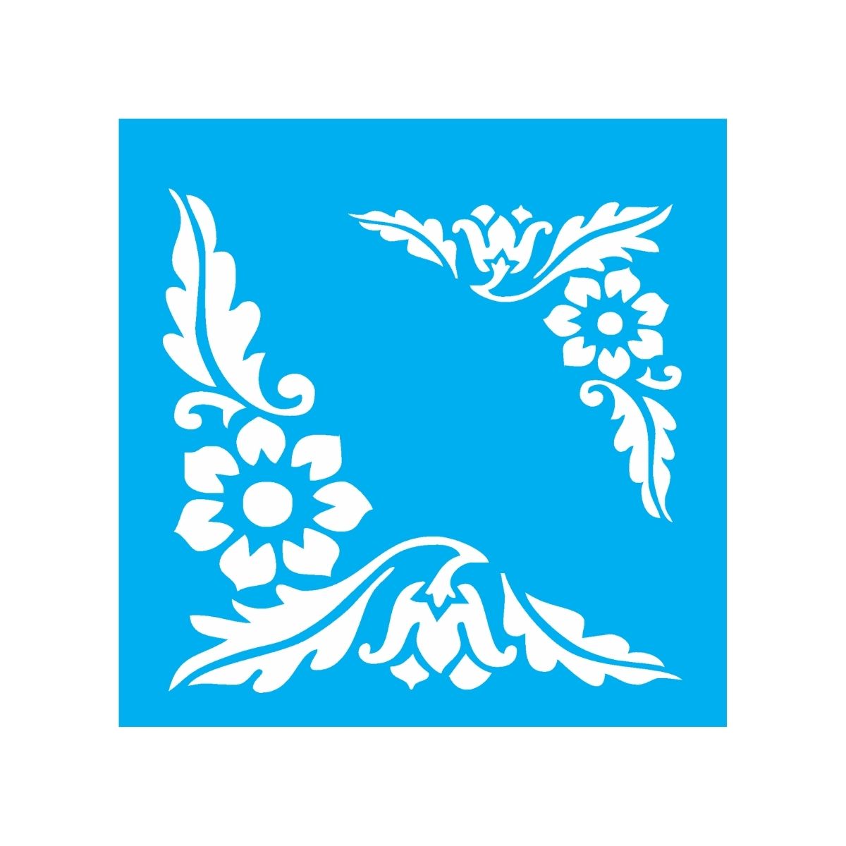 Stencil para Pintura Opa 14x14cm - 0981 Cantoneira Flores