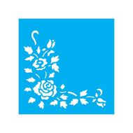 Stencil Opa 14x14cm - Cantoneira Rosas - 0983