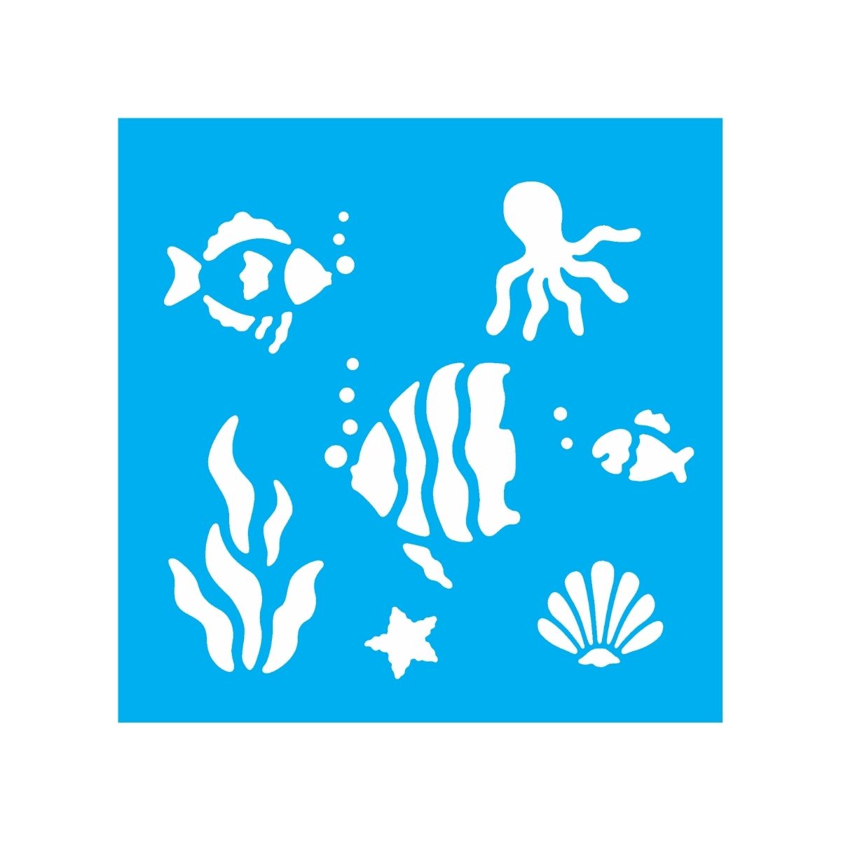 Stencil para Pintura Opa 14x14cm - 0987 Fundo do Mar