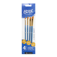 Kit de Pincéis Chanfrados Bee Unique Easy Collection com 4 Tamanhos Yj-190013