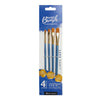 Kit de Pincéis Lavados Ovalados Bee Unique Easy Collection com 4 Tamanhos Yj-190011