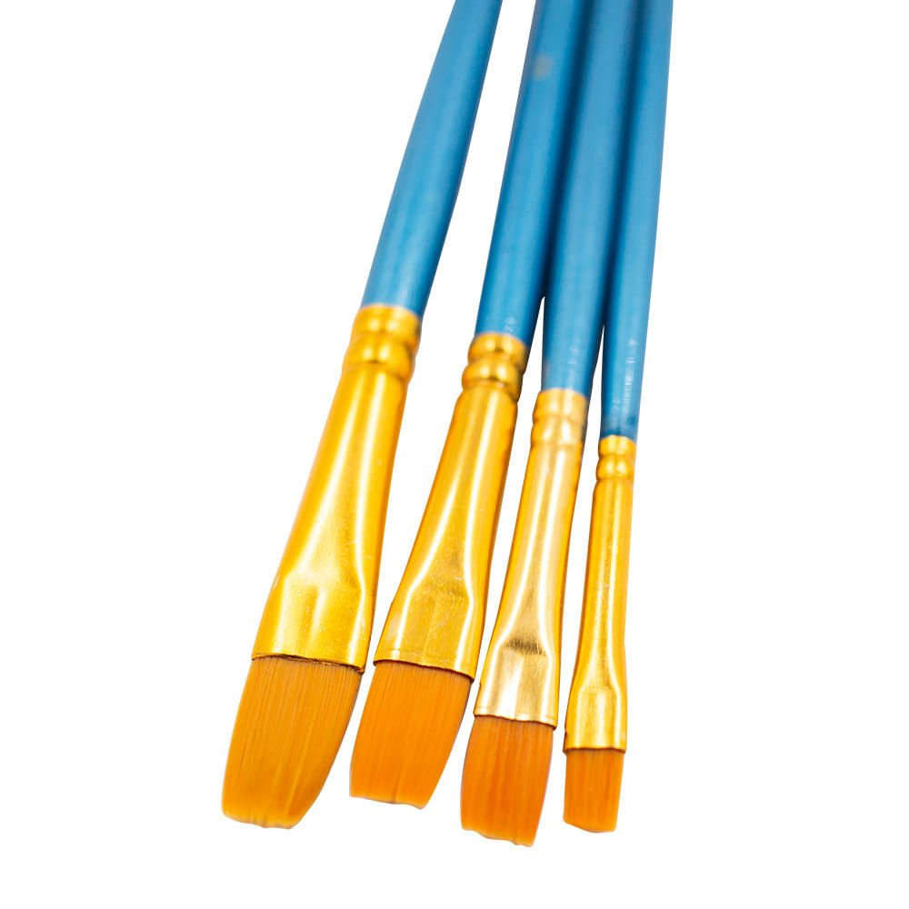 Kit de Pincéis Lavados Bee Unique Easy Collection com 4 Tamanhos Yj-190012