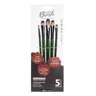 Kit de Pincéis Lavados Ovalados Bee Unique Red Collection com 5 Tamanhos Yj-190007