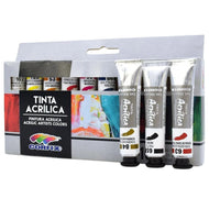 Estojo Tinta Acrílica Corfix 20ml com 10 Cores
