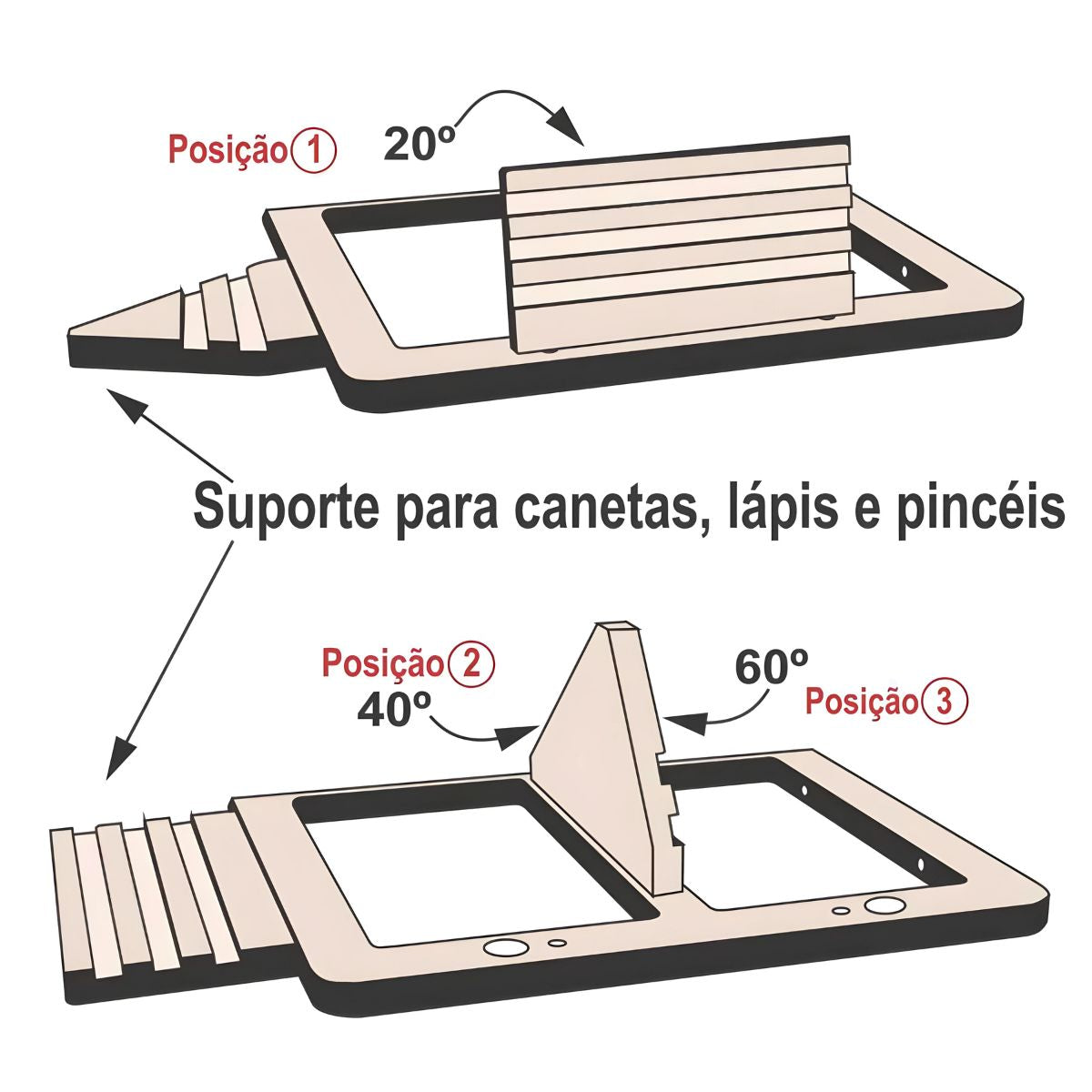 Suporte Universal para Pranchetas A3 Trident - Modelo Sup-a3
