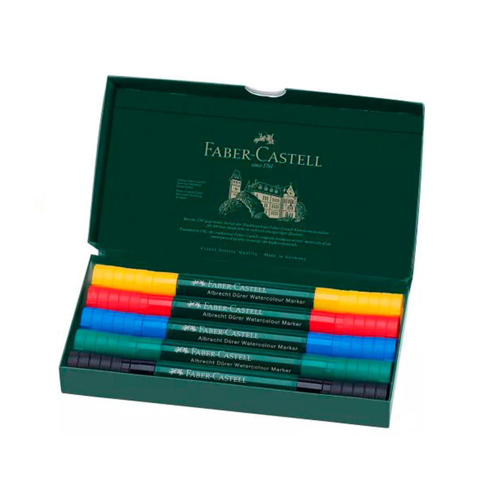Estojo Caneta Aquarelável Albrecht Dürer 5 Unidades Faber-castell 160305