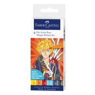 Estojo Caneta Pitt Artist Pen Manga Shonen 6 Unidades - Faber-castell 167157