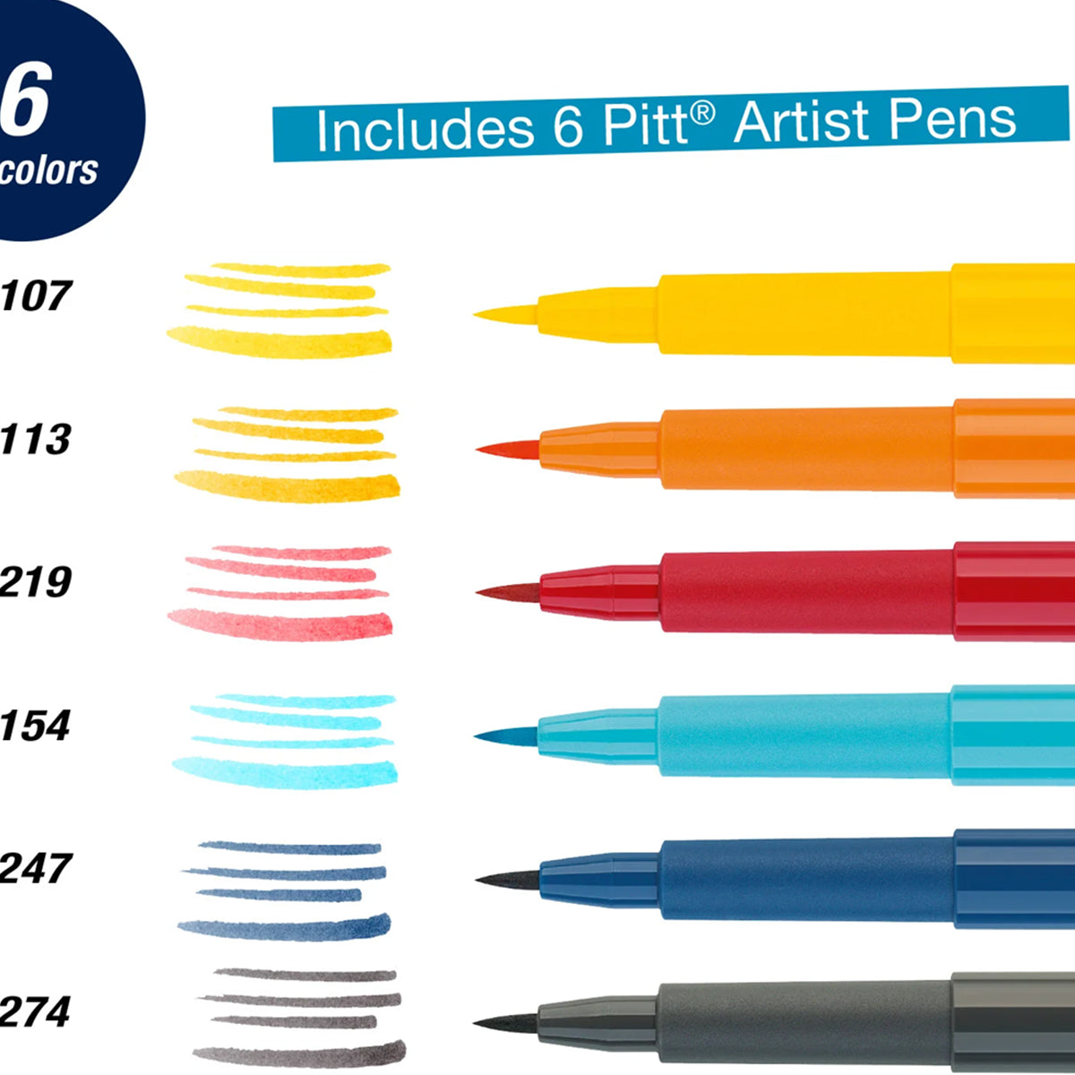 Estojo Caneta Pitt Artist Pen Manga Shonen 6 Unidades - Faber-castell 167157