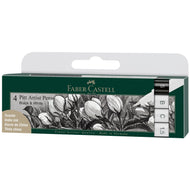 Estojo Caneta Pitt Black & White 4 Unidades Faber-castell 167151