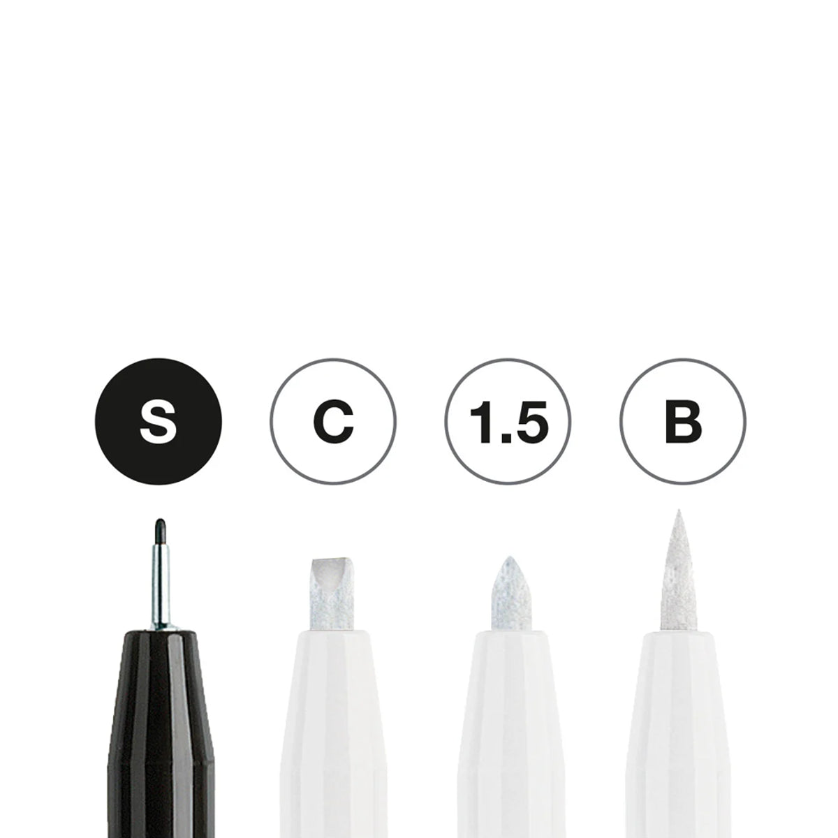 Estojo Caneta Pitt Black & White 4 Unidades Faber-castell 167151