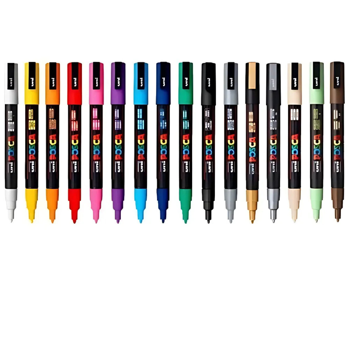 Estojo Caneta Posca Pc-3m Ponta Fina 1.3Mm com 16 Cores