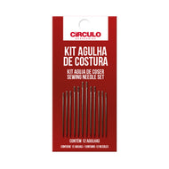 Kit de Agulhas de Costura com 12 Unidades para Costura Bordado Patchwork e Reparos - Círculo
