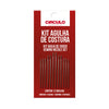 Kit de Agulhas de Costura com 12 Unidades para Costura Bordado Patchwork e Reparos - Círculo