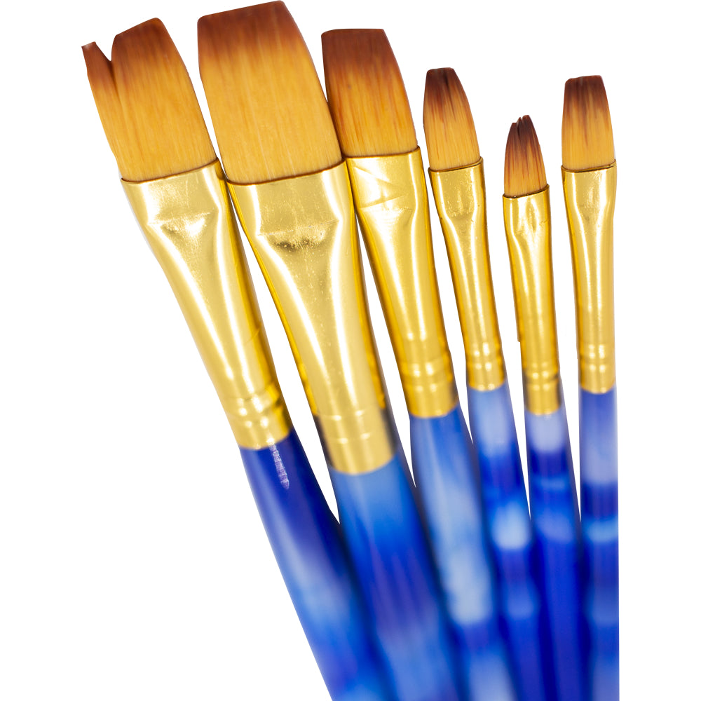 Kit de Pincéis Lavados Bee Unique Colors Collection com 6 Peças Yj-190028