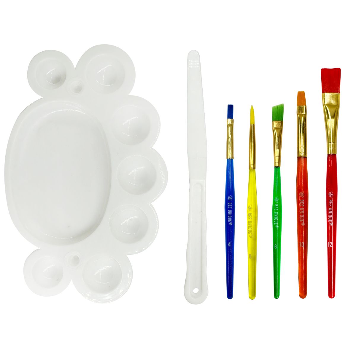 Kit Meu Primeiro Pincel Bee Unique Kids Coleção Arara Azul com 7 Peças Yj-190026