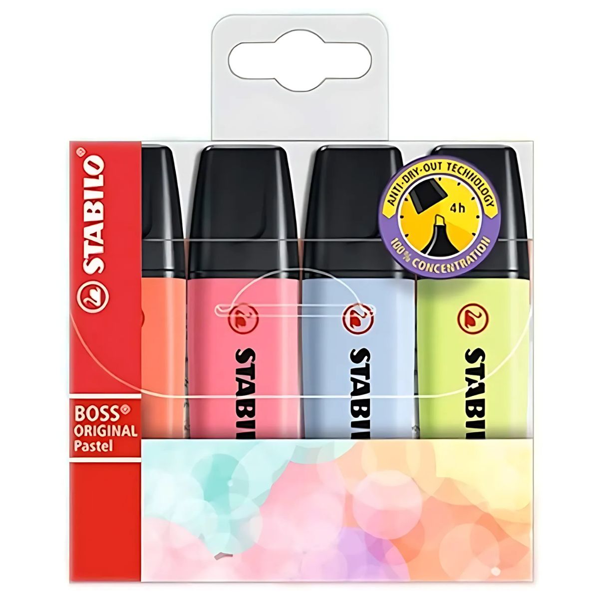 Estojo Marca Texto Boss Stabilo 5.0Mm com 04 Cores Pastel - 764701