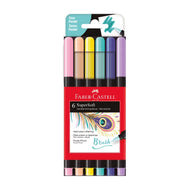 Canetinha Supersoft Brush Pastel com 6 Cores - Faber-castell 15.0706Tpsoft