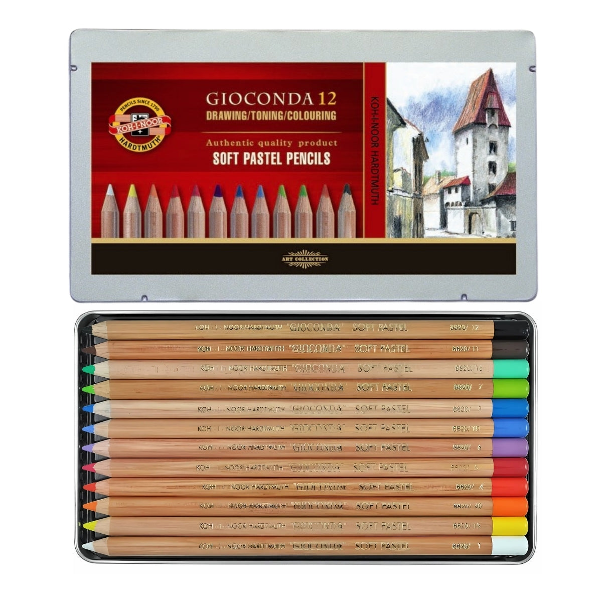 Estojo Lápis Pastel Gioconda 12 Cores - Koh-i-noor - 8827