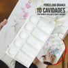 Godê de Porcelana Sinoart Retangular 19x11cm com 10 Cavidades