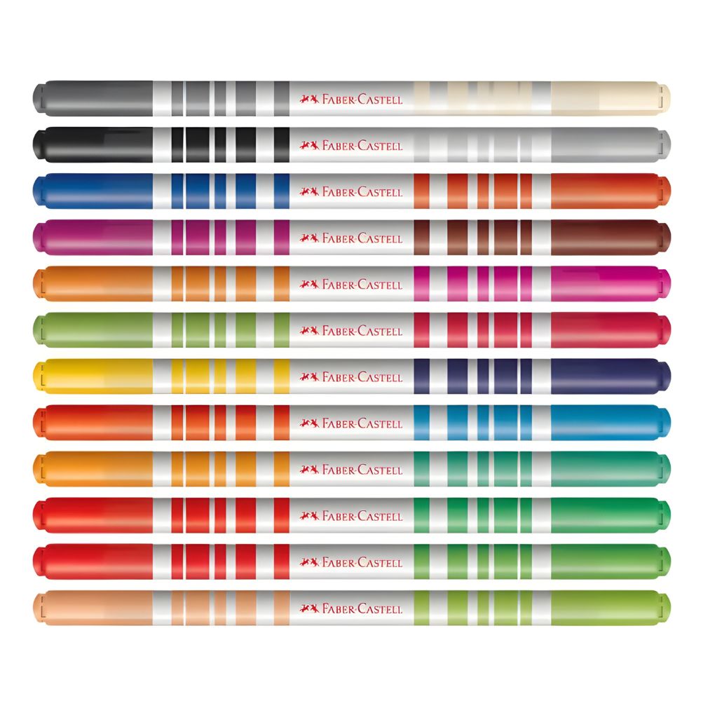 Estojo Canetinha Hidro Bicolor 12 Canetas (24 Cores) - Faber-castell 15.0612N