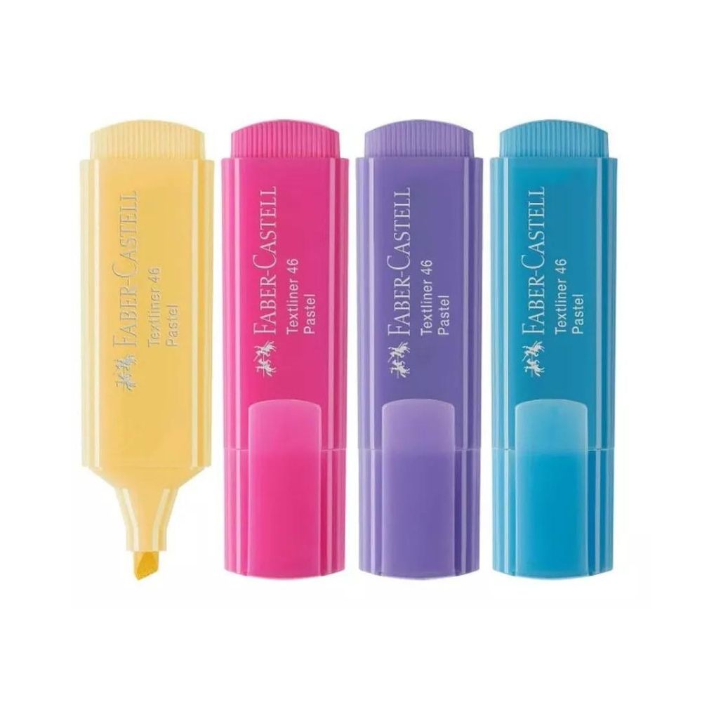 Marca Texto Textliner Pastel com 4 Cores - Faber-castell Mt/15464