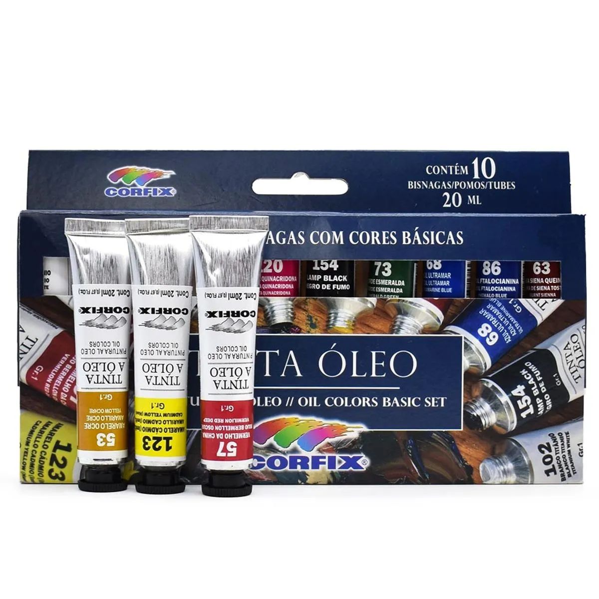 Estojo Tinta Óleo Corfix 20ml com 10 Cores