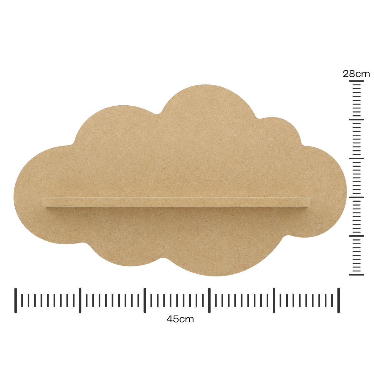 Prateleira Nuvem M Mdf Cru 45x28cm 6mm