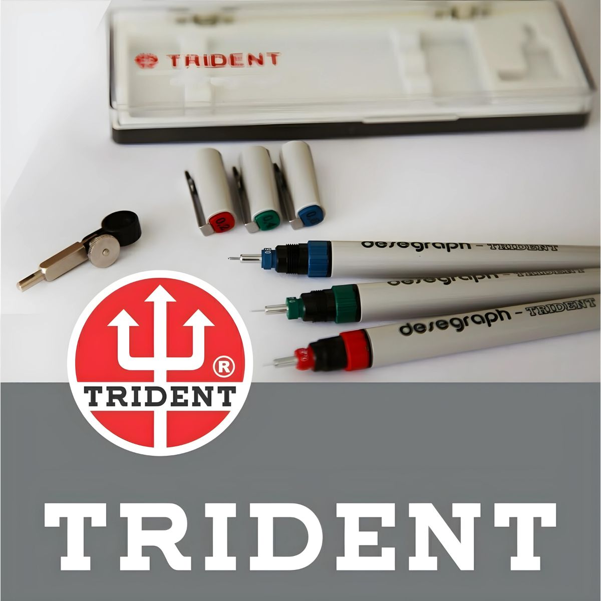Estojo de Canetas para Desenho Recarregáveis Trident Desegraph 0,2 / 0,4 / 0,6 + Articulador