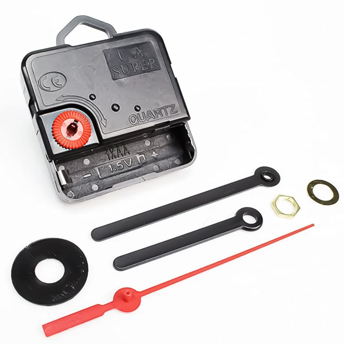 Máquina de Relogio Eixo Quartz 16.5 Continuo com Alça e Eixo 7,7mm Preto