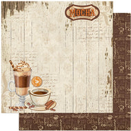 Papel para Scrapbook Dupla Face Coleção Cafes 30,5x30,5cm para Scrapbook e Papelaria Criativa Sd-1125 - Litoarte