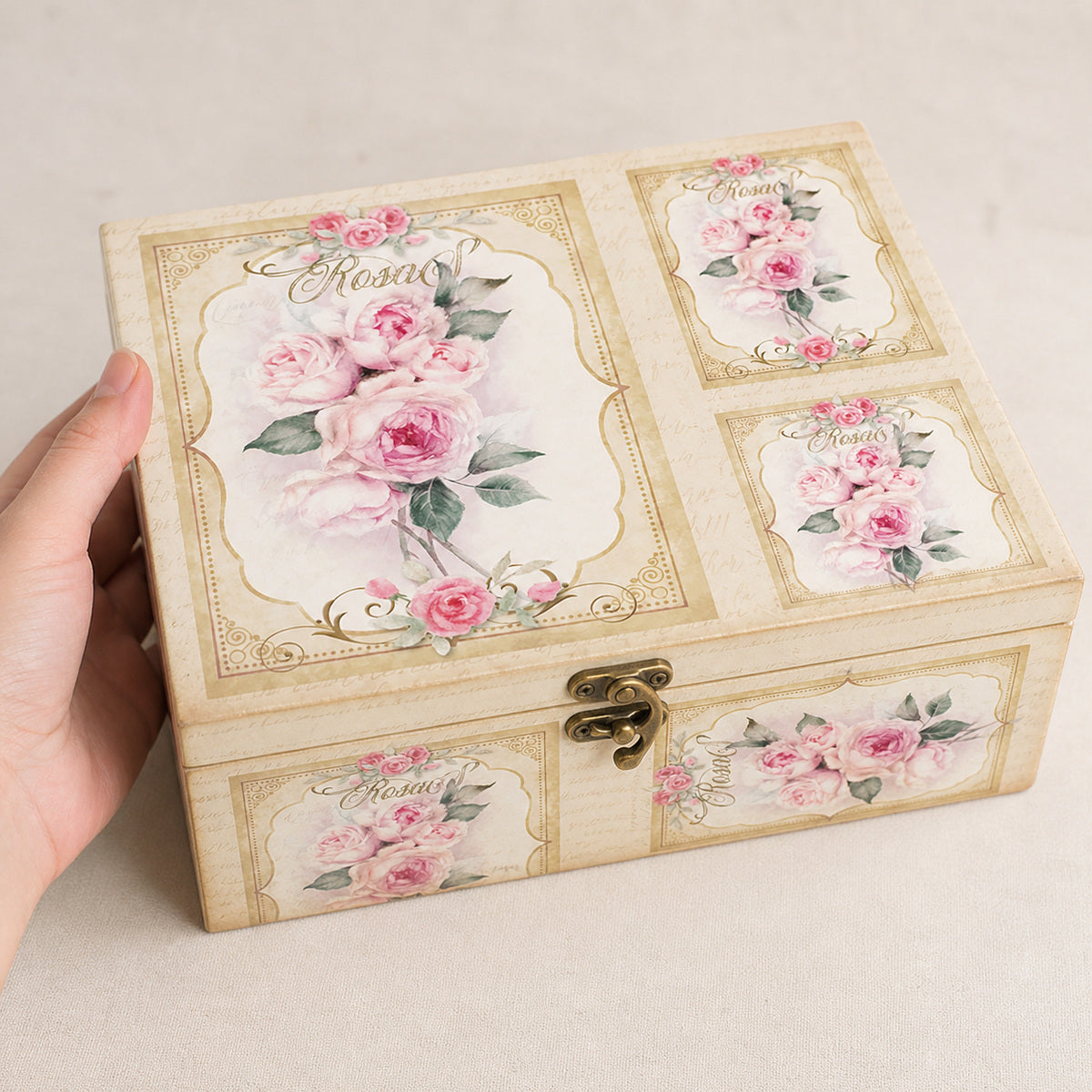 Papel de Seda Opapel Flor Rosas Moldura 30x45cm para Decoupage e Artesanato 2815 - Opa