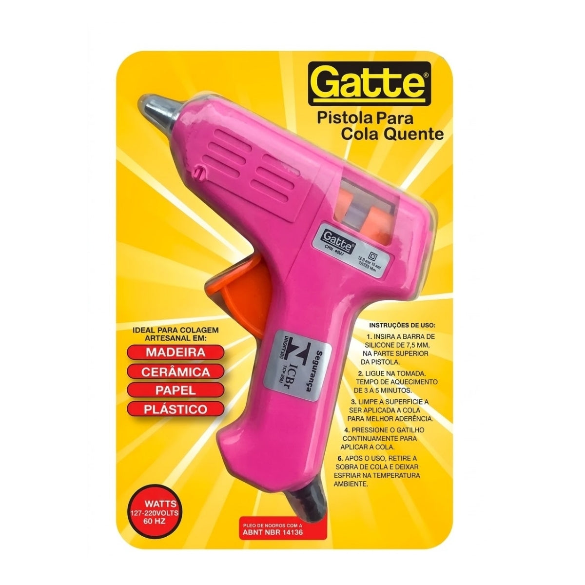 Pistola Cola Quente 40w Grande Rosa 4010 - Make+