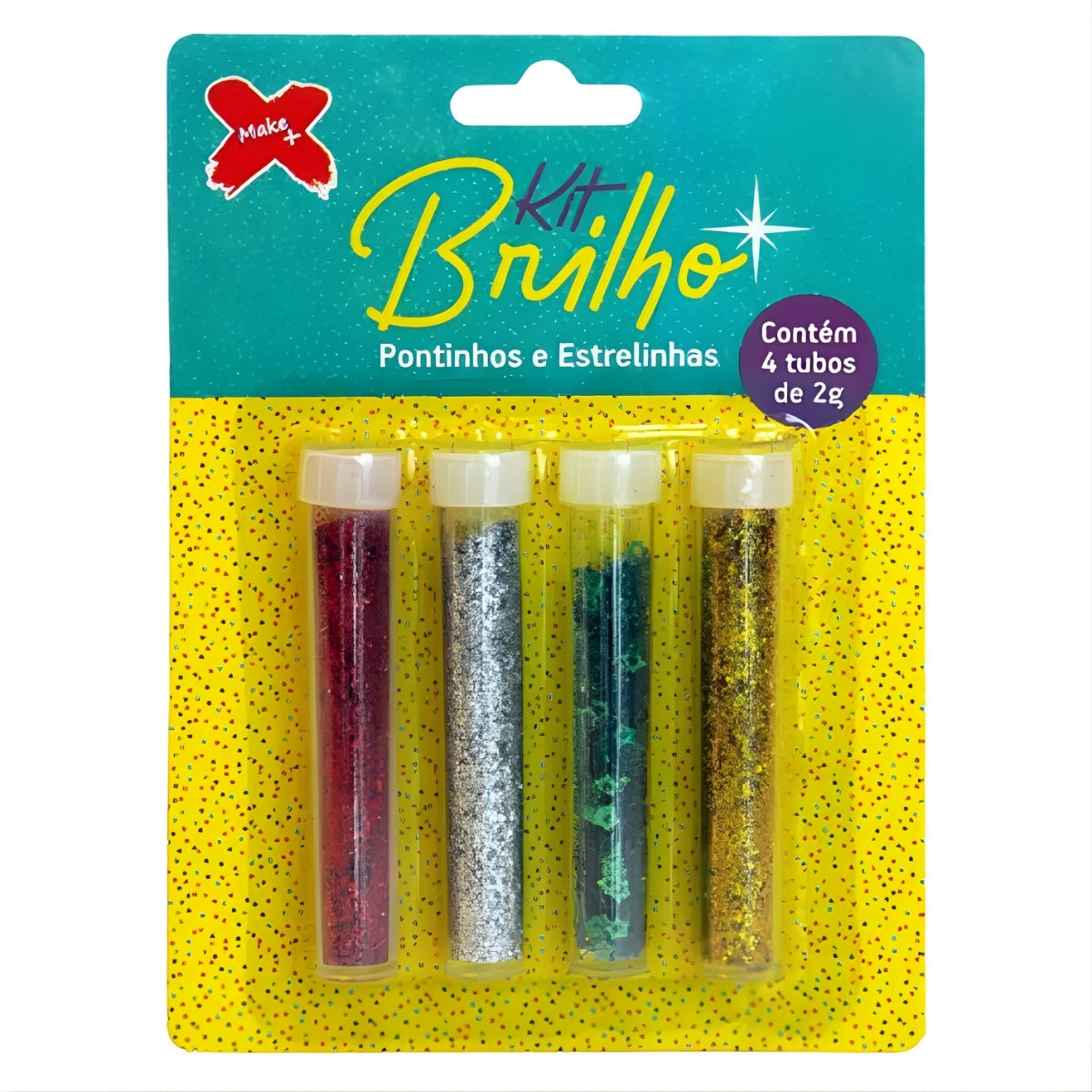 Kit Glitter Estrelinhas 2g com 4 Unidades - Make+