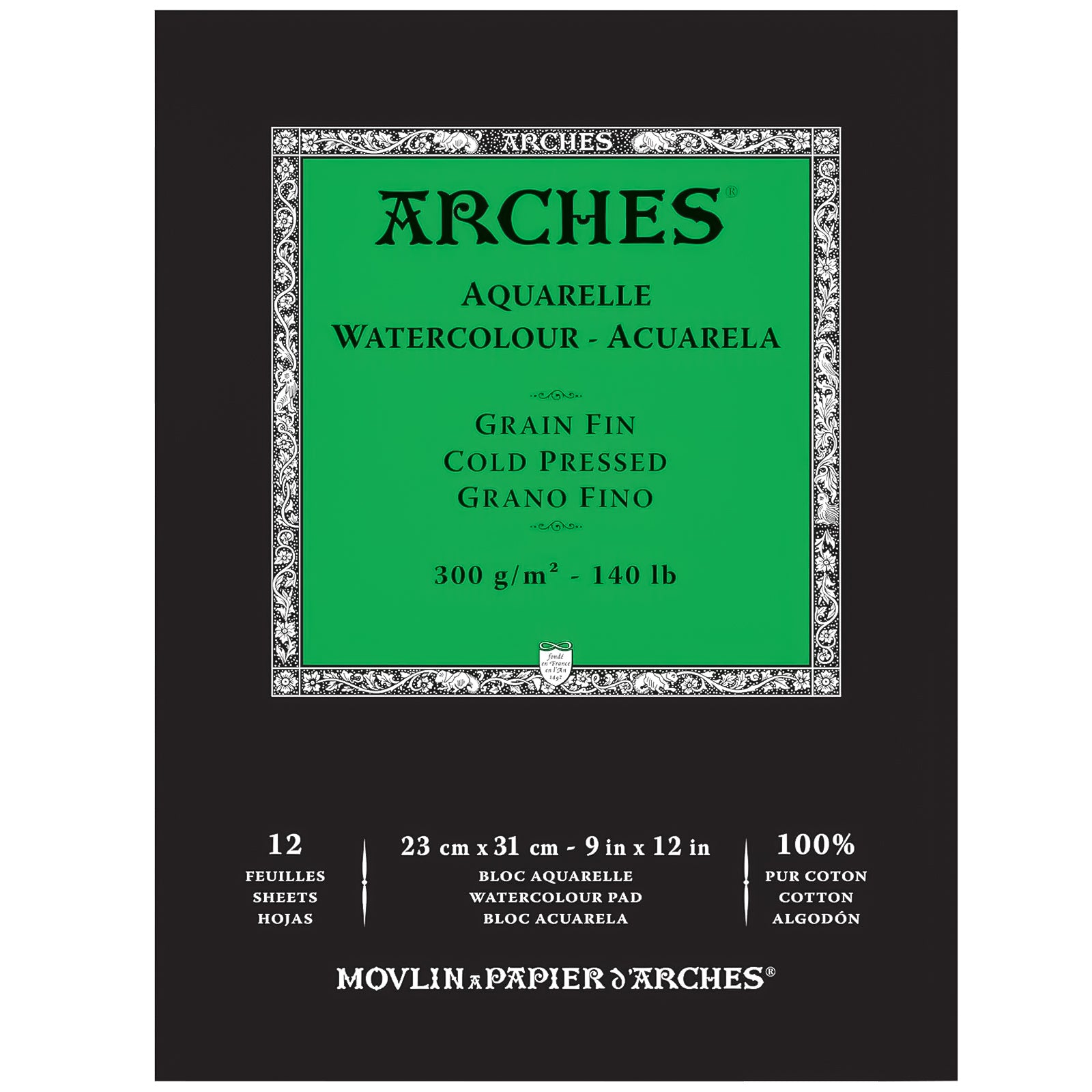 Bloco Aquarela Arches 300 g/m² Grao Fino