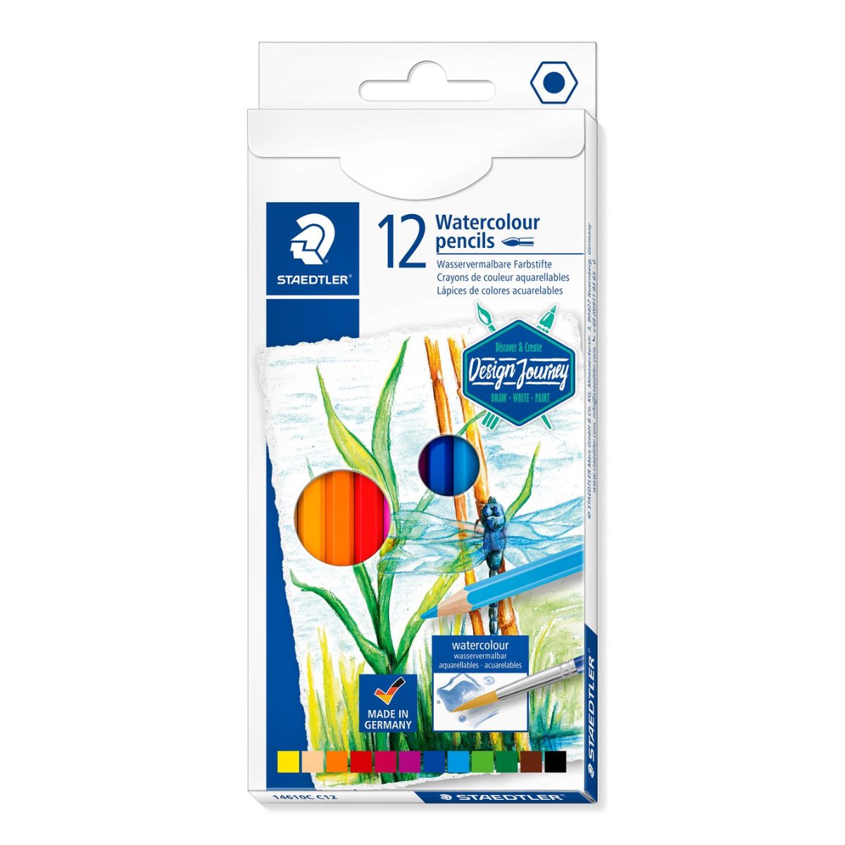 Estojo Lápis de Cor Staedtler Aquarelável Design Journey com 12 Cores
