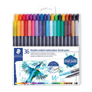 Estojo de Caneta Staedtler Brush Pen Marsgraphic Ponta Dupla com 36 Cores