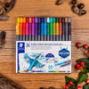 Estojo de Caneta Staedtler Brush Pen Marsgraphic Ponta Dupla com 36 Cores